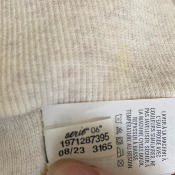 Aerie Womens‎ Cream Sherpa Fleece Quarter Zip Pullover Sweater Size Medium Cozy - Picture 10 of 13